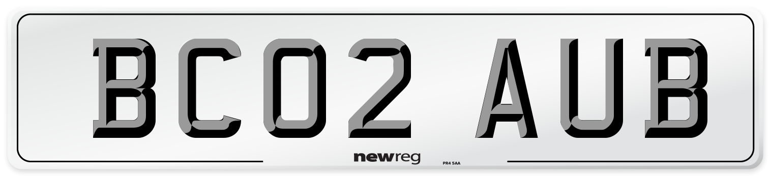 BC02 AUB Number Plate from New Reg